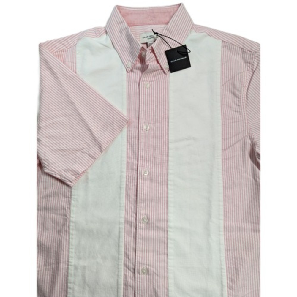 Club Monaco Men's Short Sleeve Cotton Button Down Shirt Sz S Slim NWT $99
